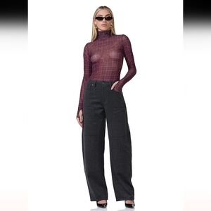 AFRM Grey Tweed Brianna Barrel Pant Size 28